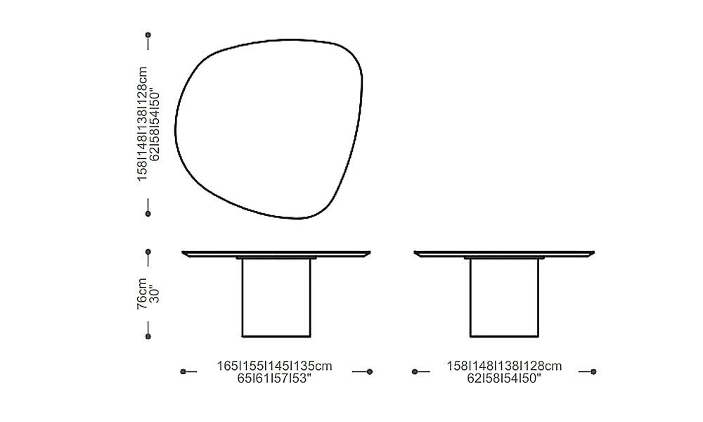 Image of the main dimensions of the product